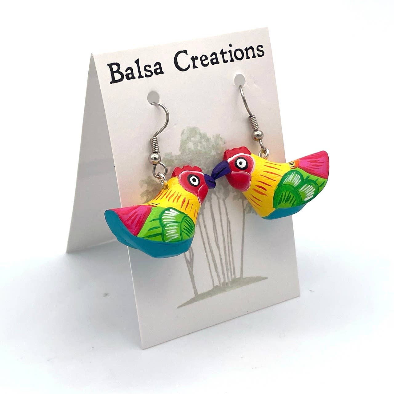 Chicken Balsa Earrings