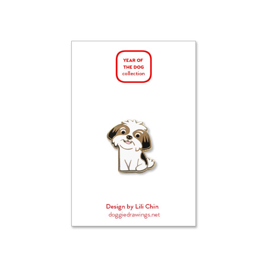Shih Tzu/Lhasa Apso Dog Enamel Pin