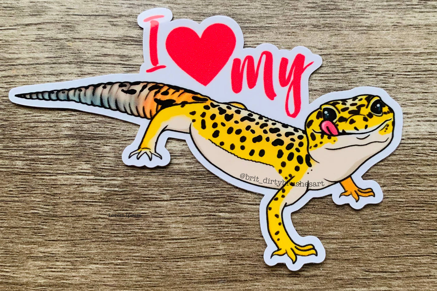 I Love My Leopard Geck Sticker