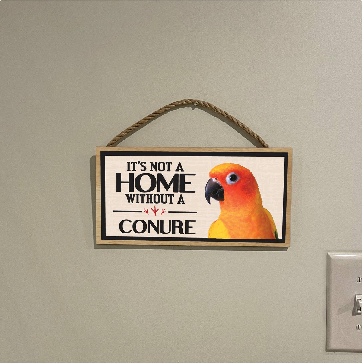 Its Not a Home Without My Conure Wood Sign