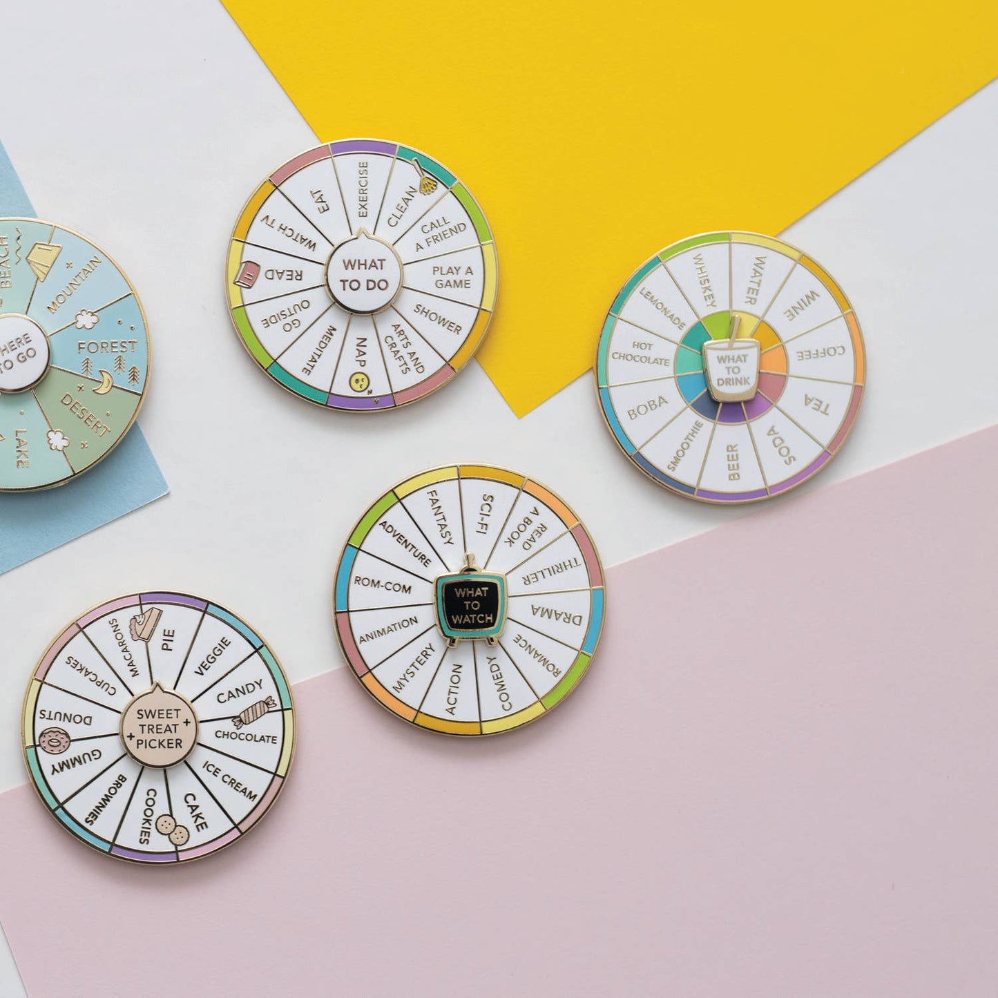 What To Watch Spinning Enamel Pin, Interactive Pin