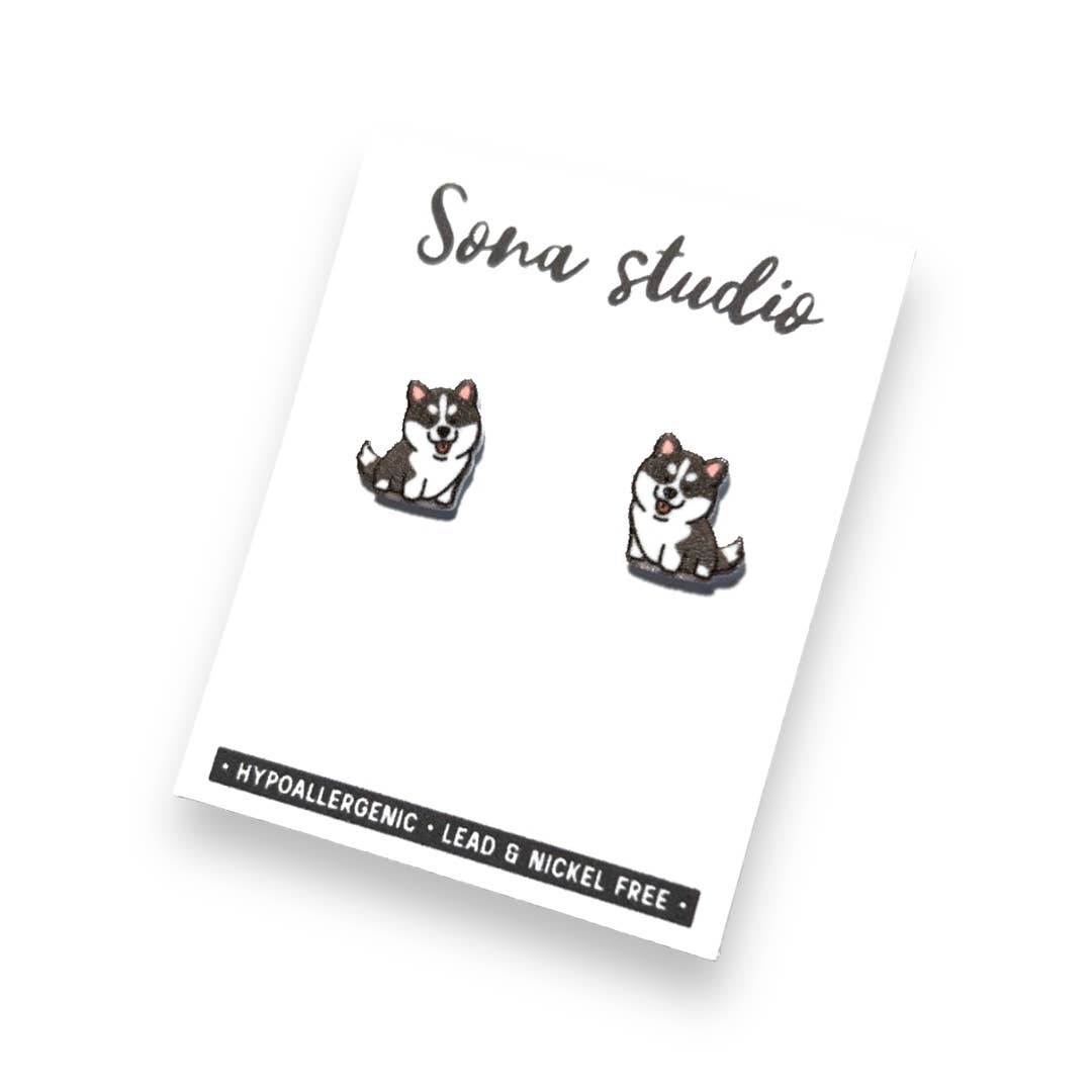 Husky Puppy Earrings