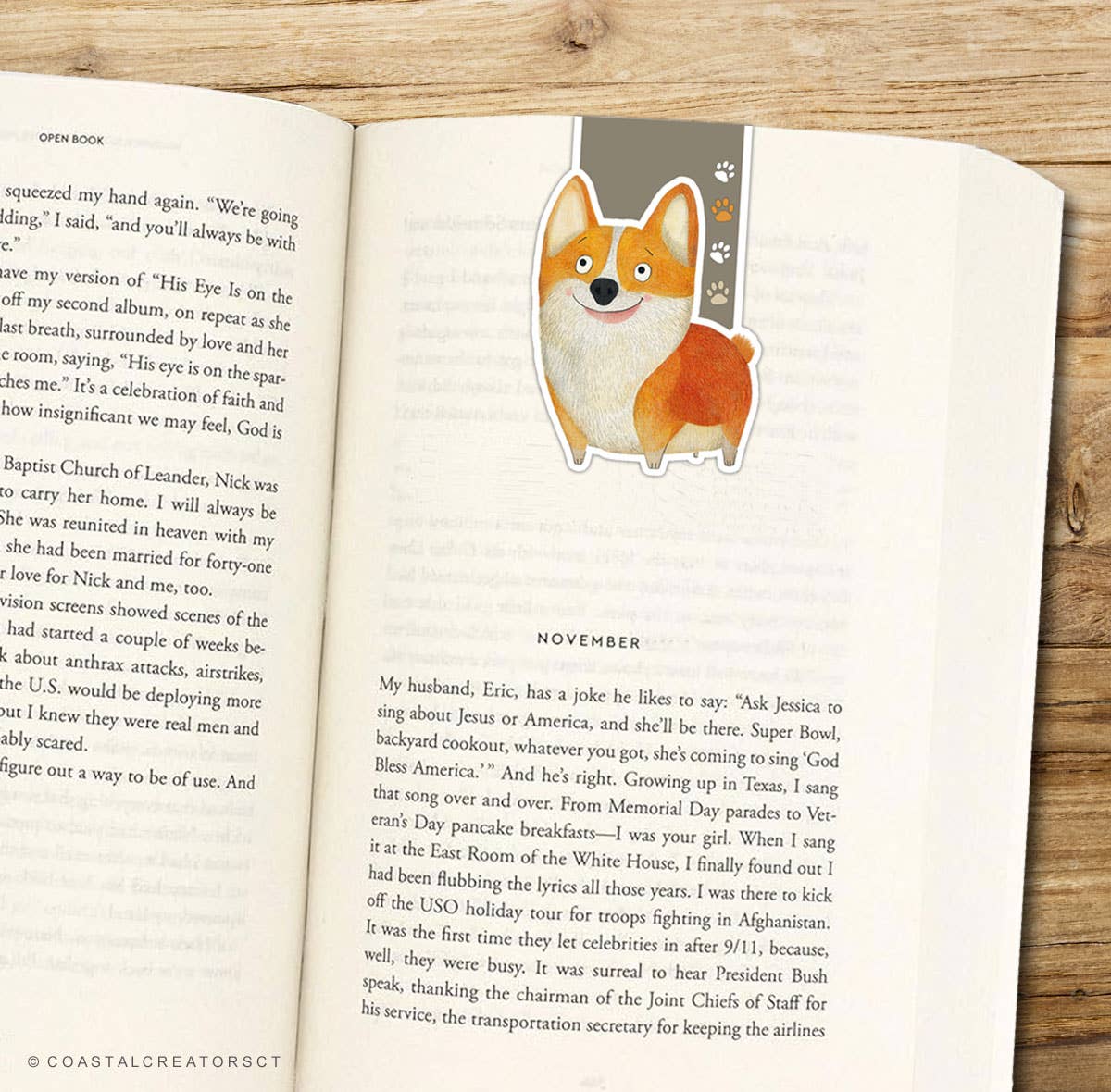 Corgi Dog Reversible Magnetic Bookmark