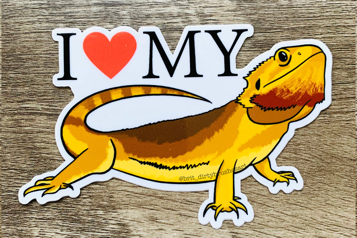 I Love My Bearded Dragon Sticker
