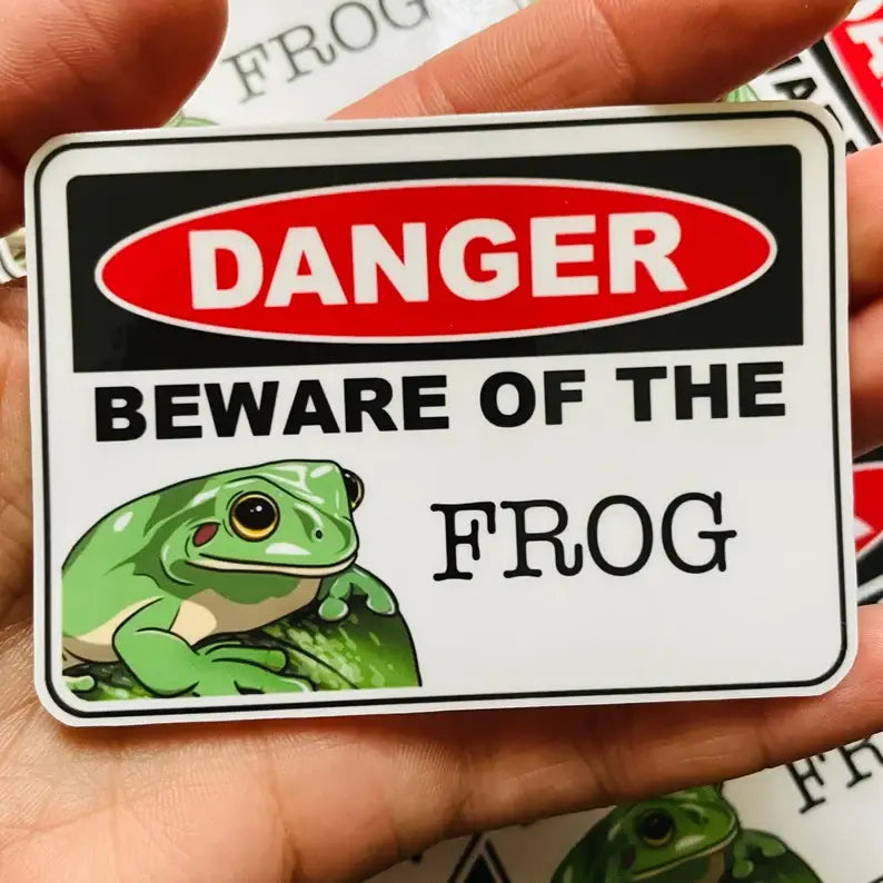 Danger Beware Of The Frog Reptile Sticker Decal