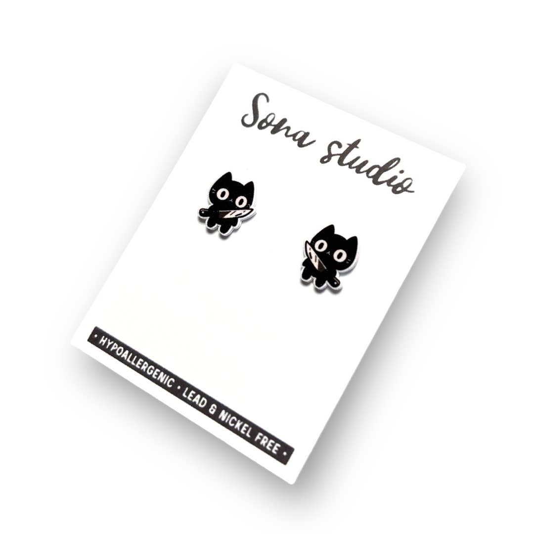 Choose Violence Kitty Earrings
