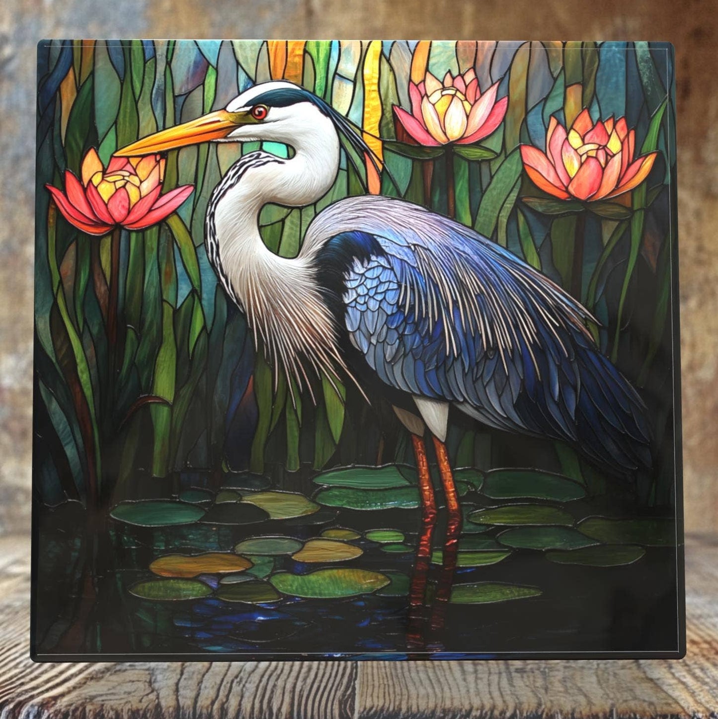 Great Blue Heron Porcelain Tile