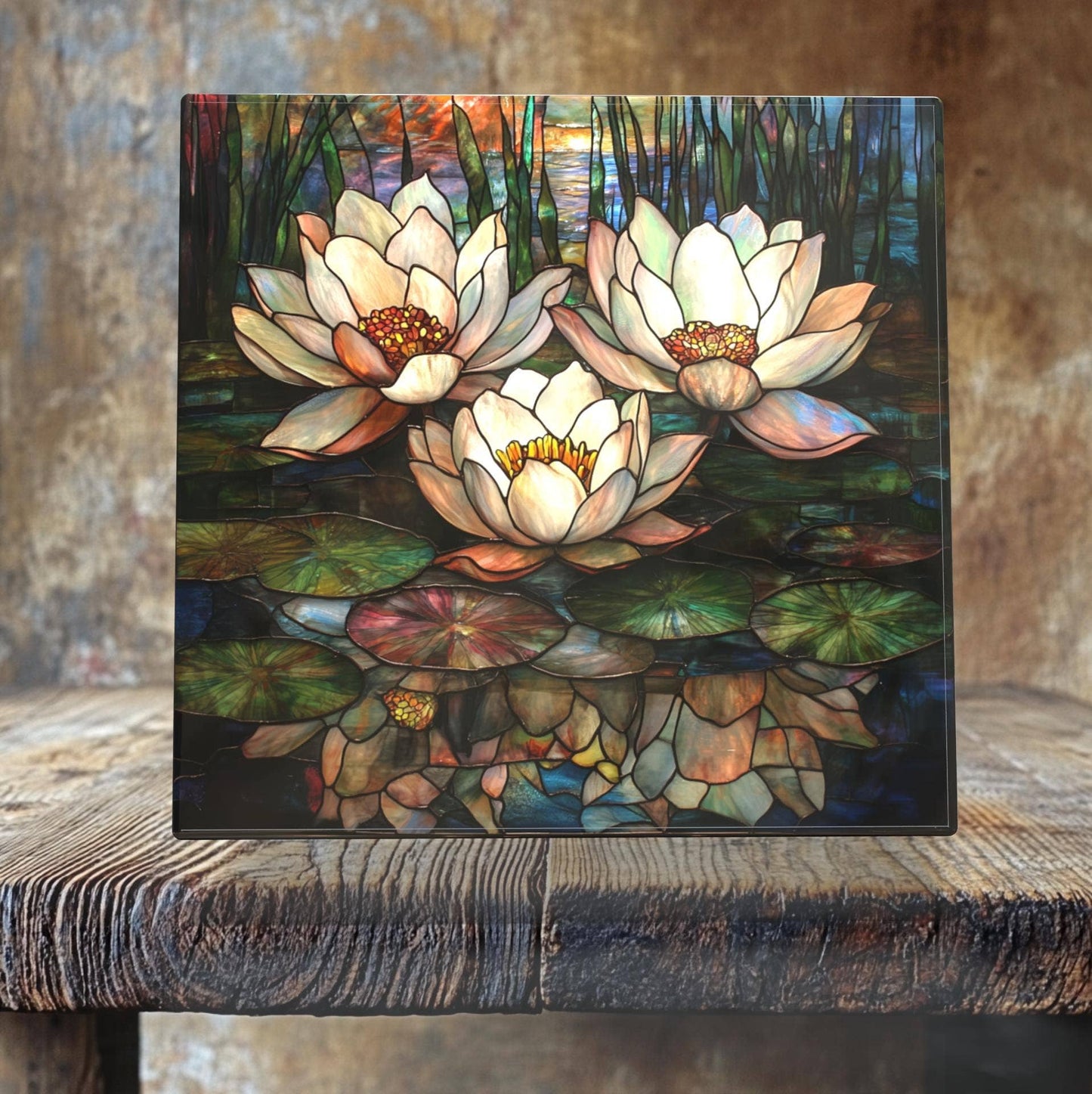 Water Lilies at Sunset Porcelain Tile