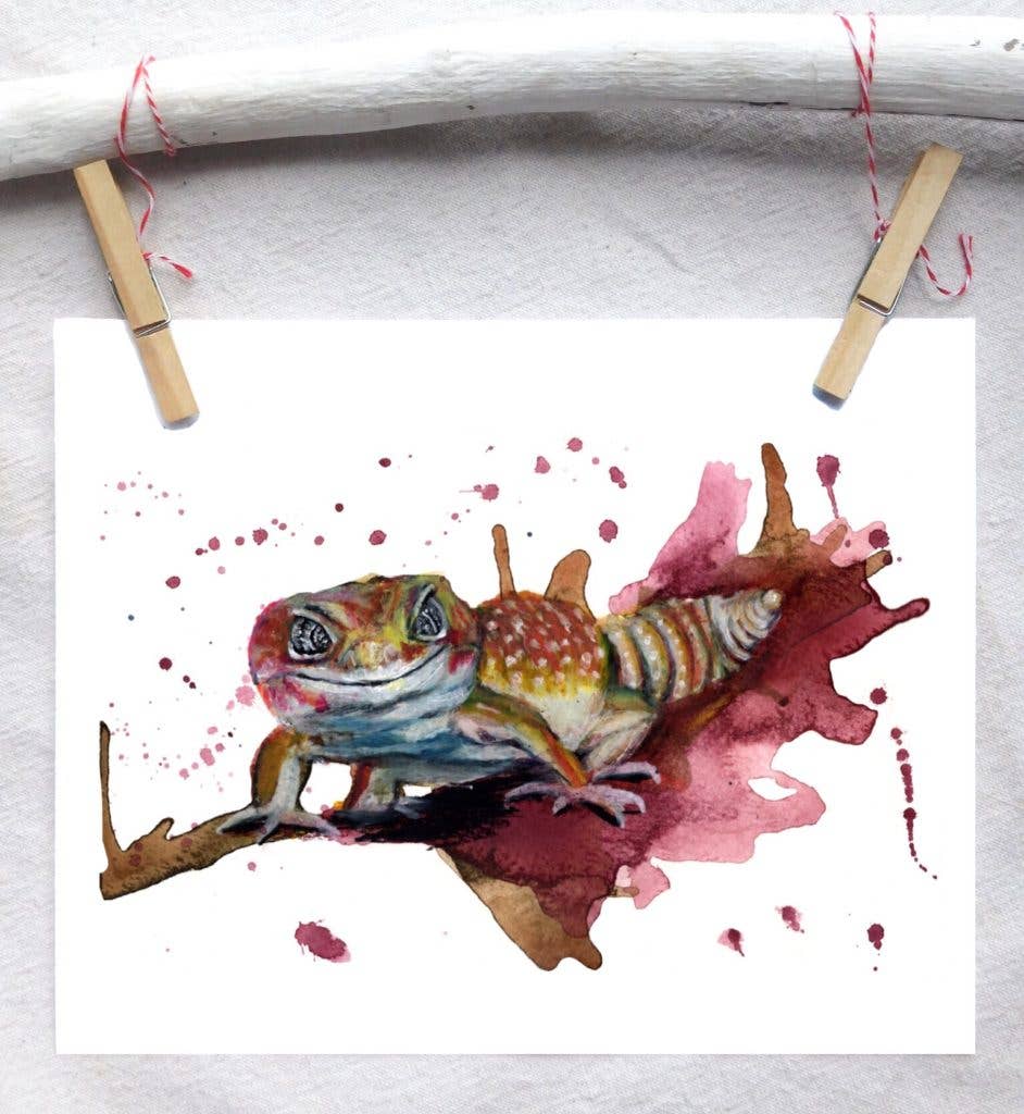 Reptile Leopard Gecko 5x7 Art Print