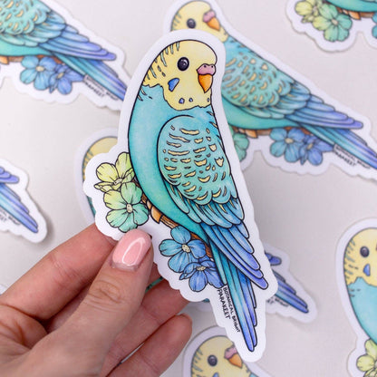 Rainbow Parakeet Waterproof Vinyl Sticker