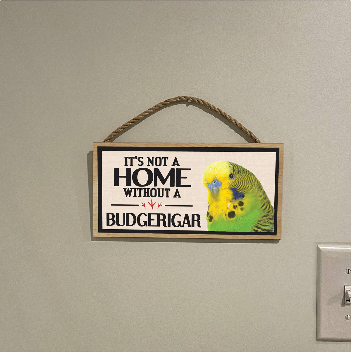 Its Not a Home Without My Budgerigar Wood Sign