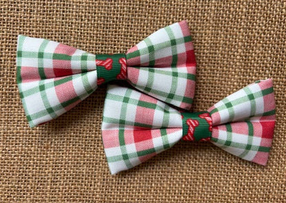 Holiday Plaid Bones Bowtie Small Size