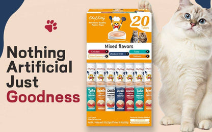 Chef Kitty Purée Pops Lickable Creamy Cat Treats (10 Pack)