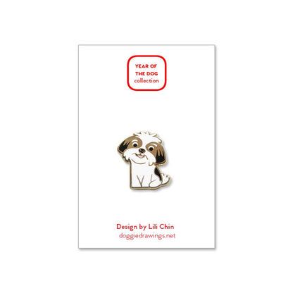 Shih Tzu/Lhasa Apso Dog Enamel Pin