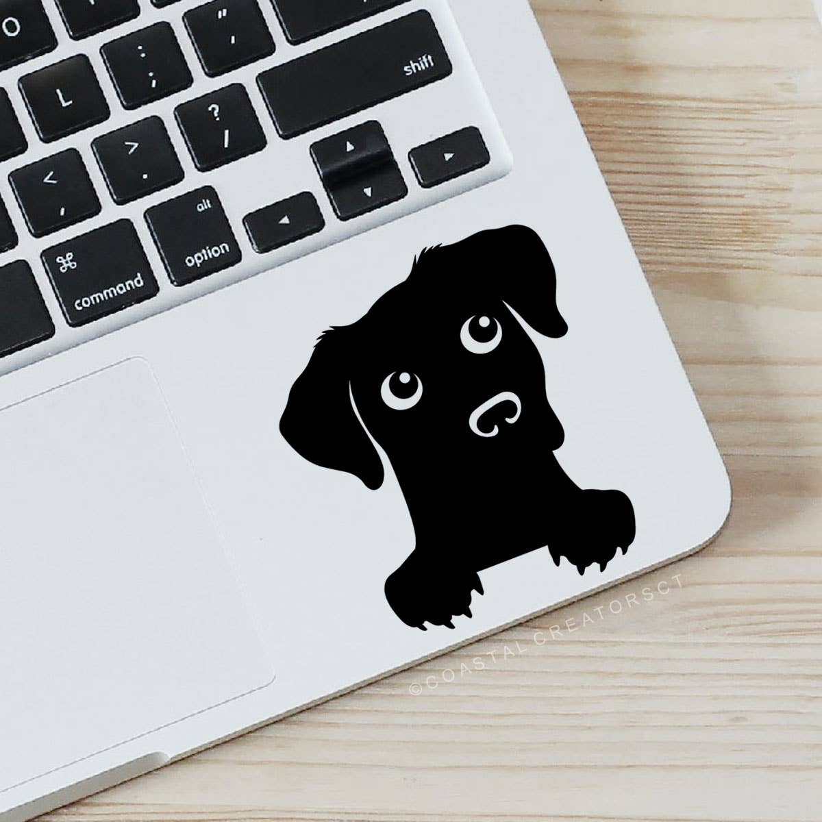 Peeking Dog Black Vinyl Sticker
