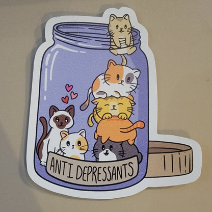 Antidepressant Cats Sticker