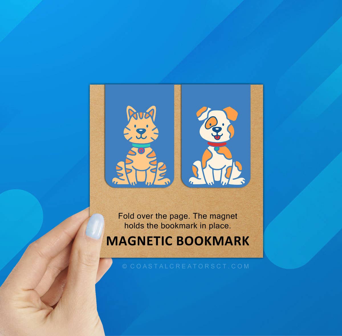 2-Pack Cat and Dog Magnetic Bookmarks