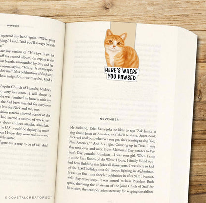 Here's Where You Pawsed Magnetic Bookmark