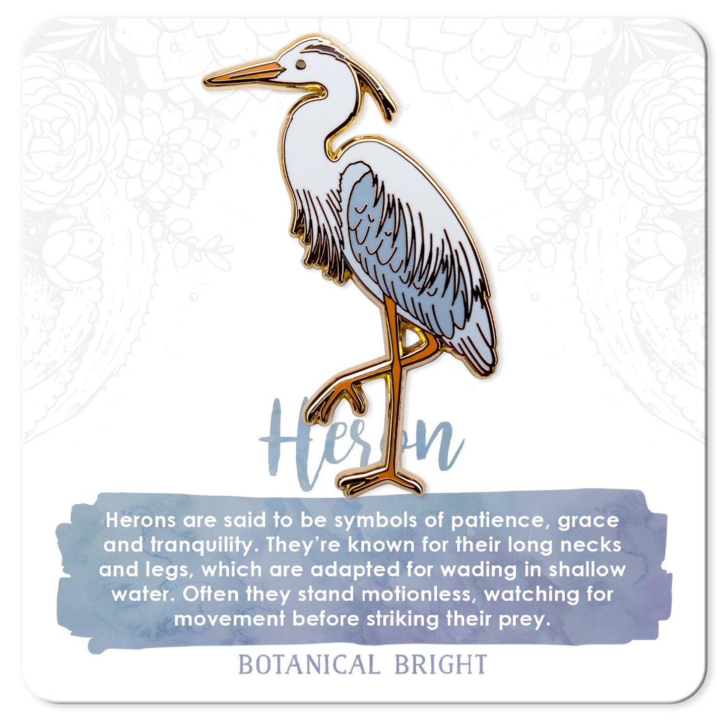 Heron Enamel Pin