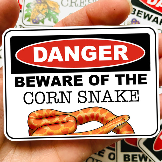 Danger Beware Corn Snake Reptile Sticker Decal