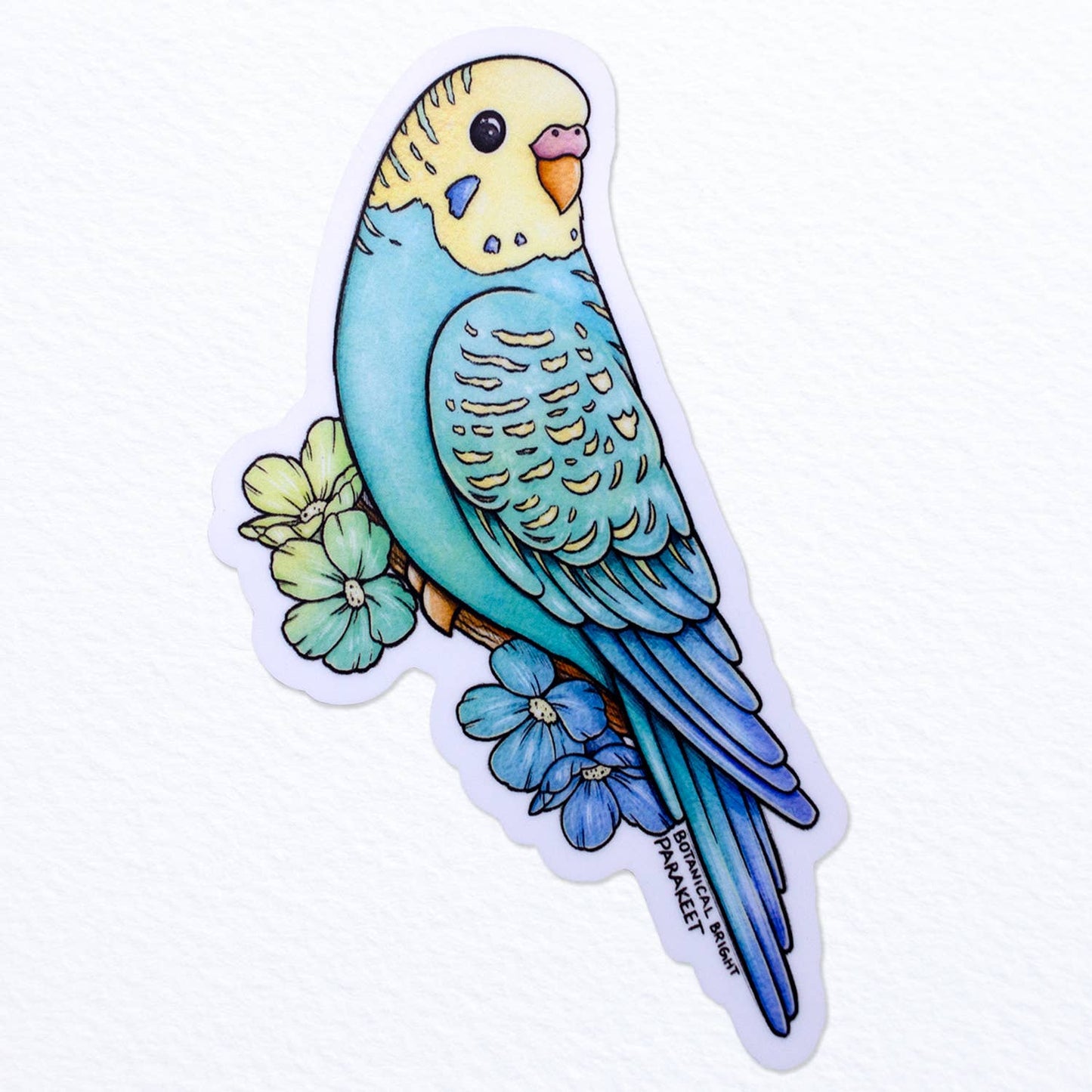 Rainbow Parakeet Waterproof Vinyl Sticker