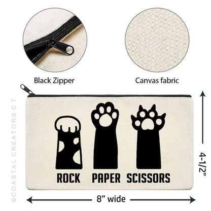 Cat Rock, Paper, Scissors Multi-Use Canvas Storage Bag