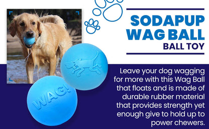 Wag Ball Rubber Dog Chew Toy for Heavy Chewers