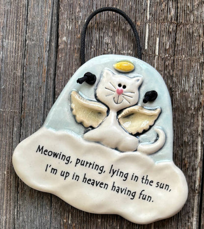 Cat Memorial Ornament: "Meowing purring..."