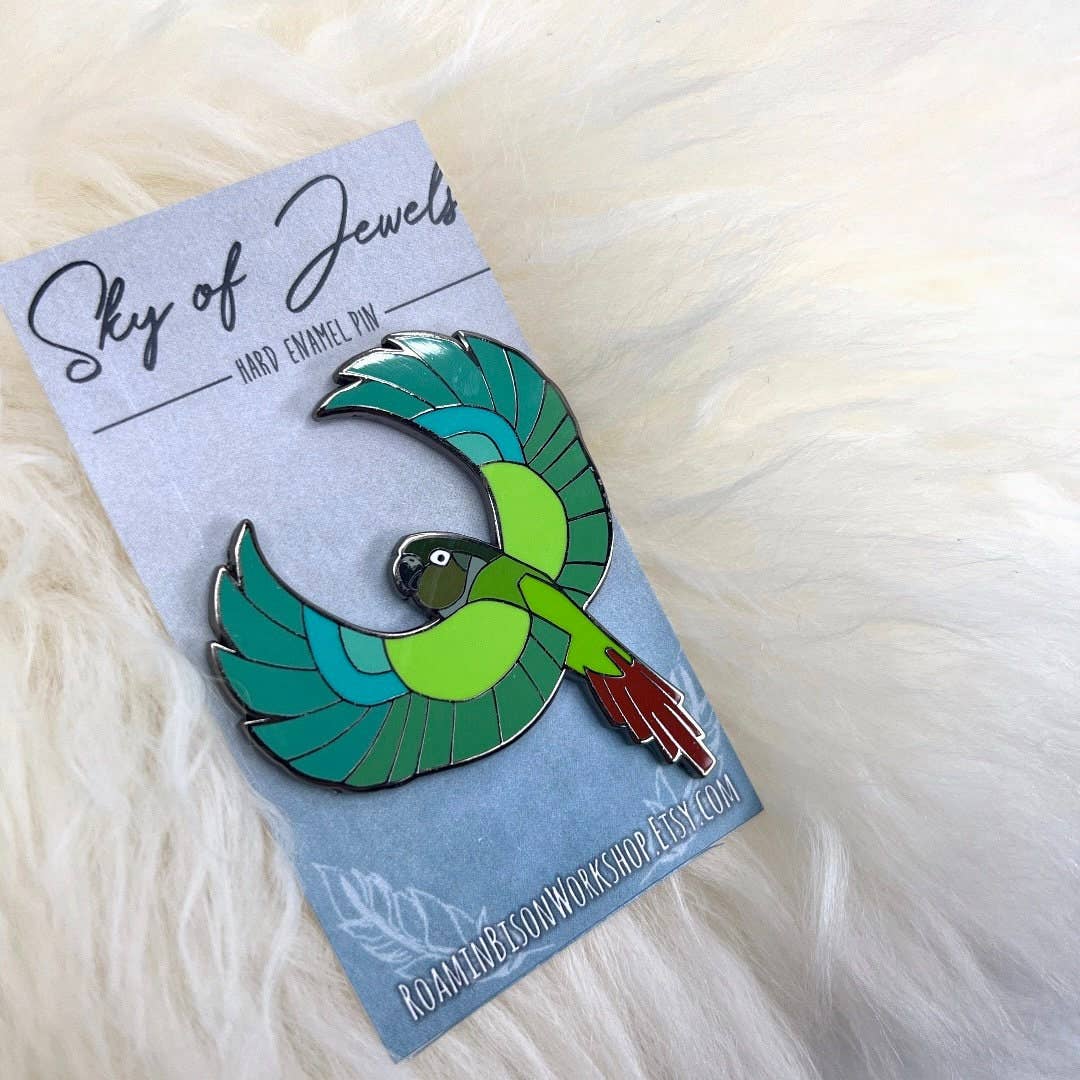 Green Cheeked Conure Hard Enamel Pin