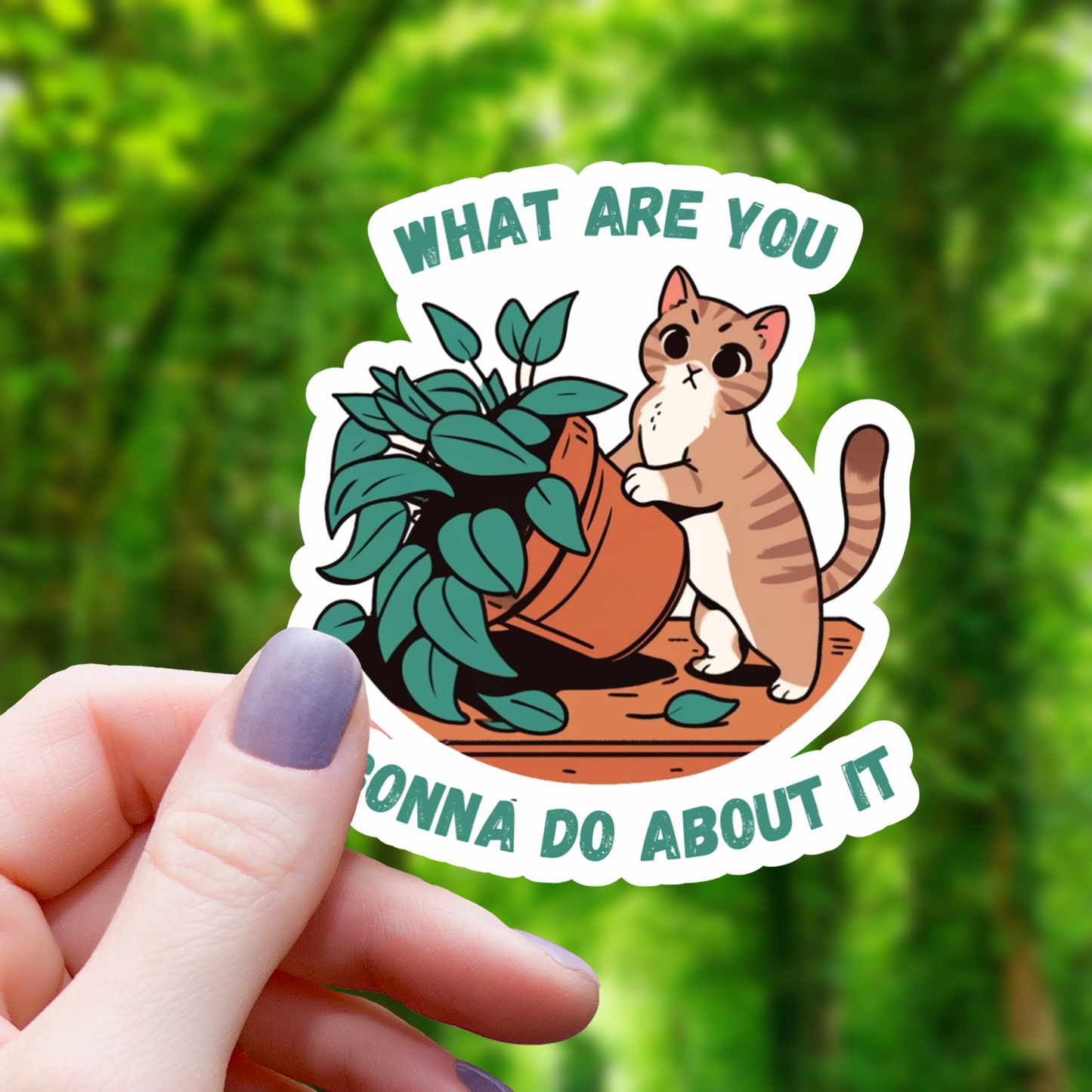 What Are You Gonna Do About It Cat Sticker- 3"
