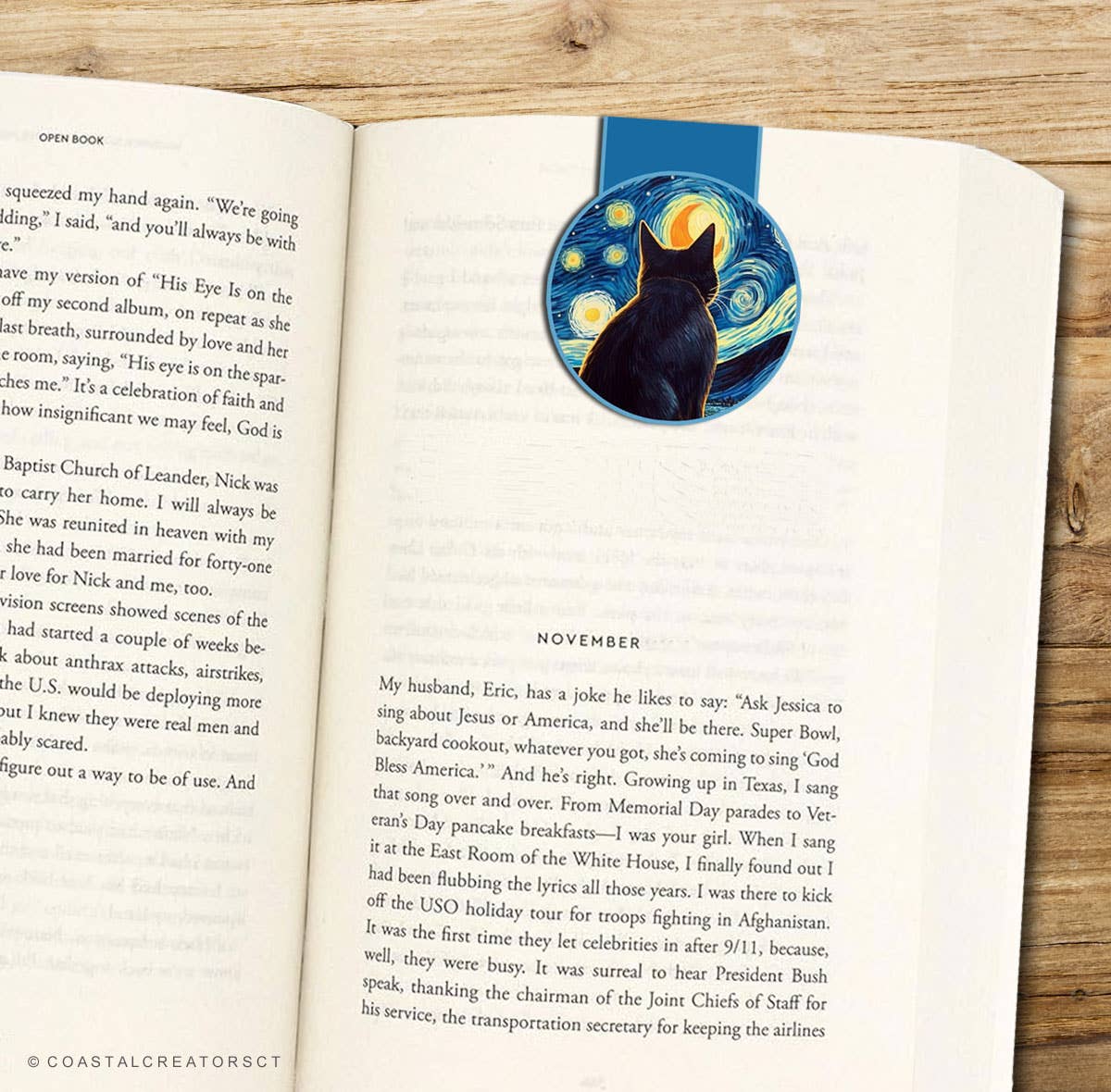 Van Gogh Cat Artist Reversible Magnetic Bookmark