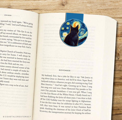 Van Gogh Cat Artist Reversible Magnetic Bookmark