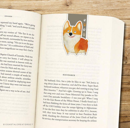 Corgi Dog Reversible Magnetic Bookmark