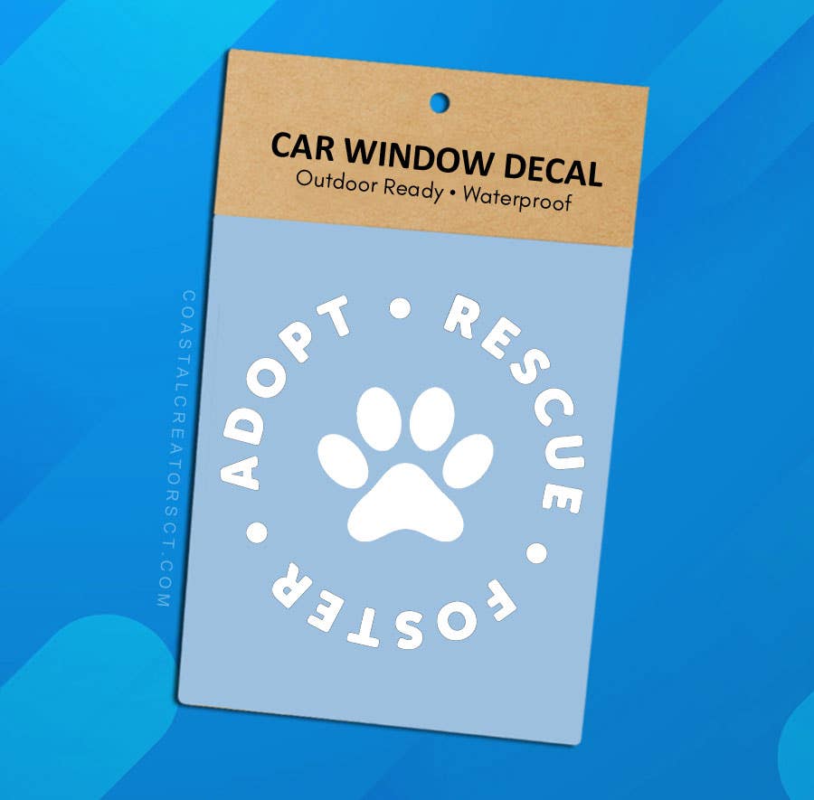 Adopt Rescue Foster Vinyl Window Decal