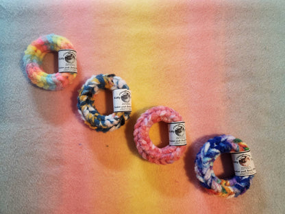 Bulk packaged catnip stuffed kitty doughnut cat toy