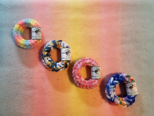 Bulk packaged catnip stuffed kitty doughnut cat toy