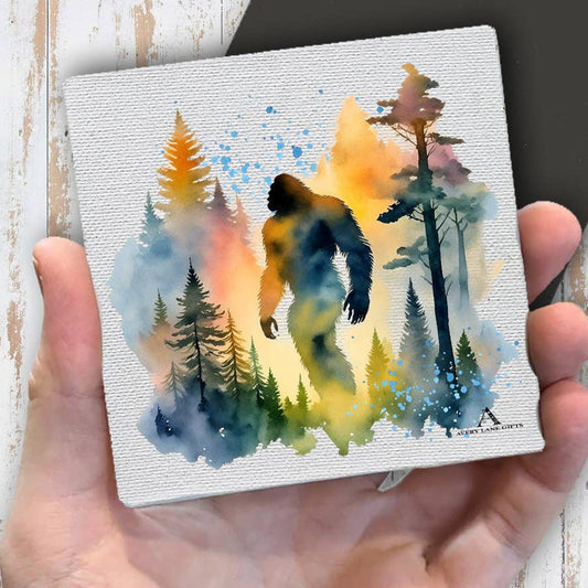 Sasquatch Big Foot Watercolors Magnet Fridge