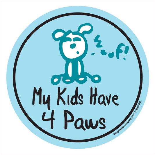 My Kids Have 4 Paws Happy Dog Circle Magnet