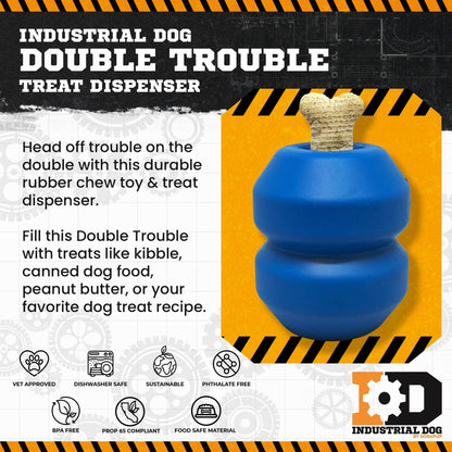 Double Trouble Dog Toy - Dual Chamber Treat Dispenser for Large Dogs | USA Made
