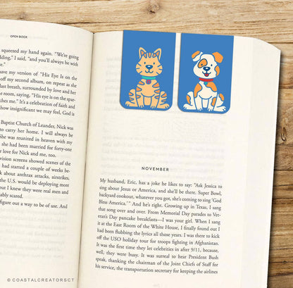 2-Pack Cat and Dog Magnetic Bookmarks