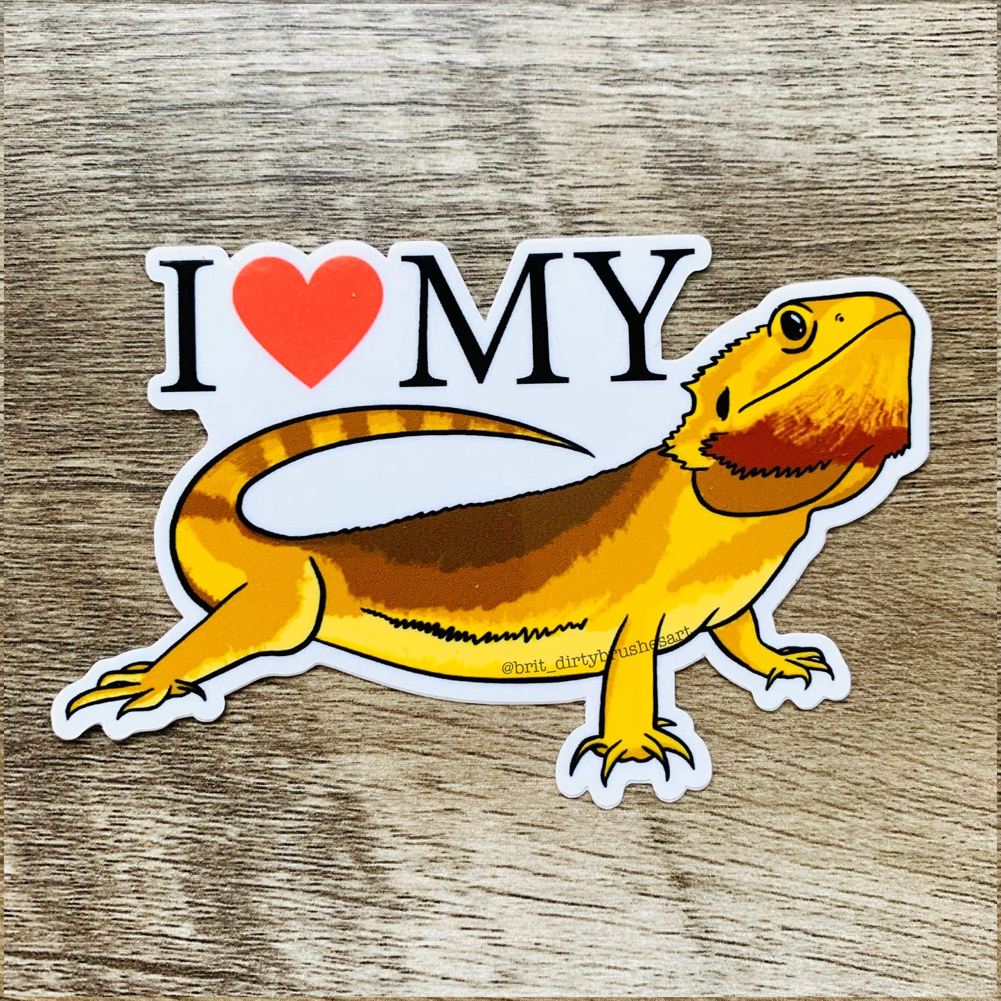 I Love My Bearded Dragon Reptile Sticker Decal