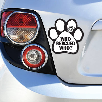 Who Rescued Who? White Paw Magnet