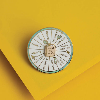 What To Read Spinning Enamel Pin, Interactive Pin