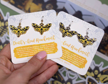 Death's-head Hawkmoth Earrings