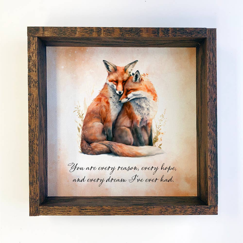 Fox Love - Cute Animal Canvas Art