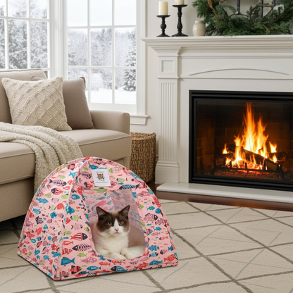Cat Tent Cotton Canvas Popup Pet Bed