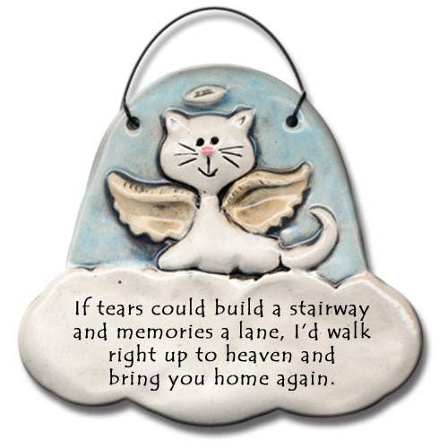 Cat Memorial Ornament: "If tears could build a stairway..."