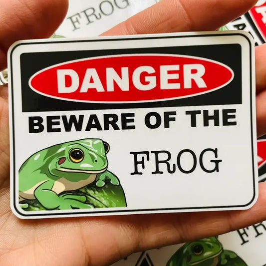 Danger Beware Of The Frog Reptile Sticker Decal