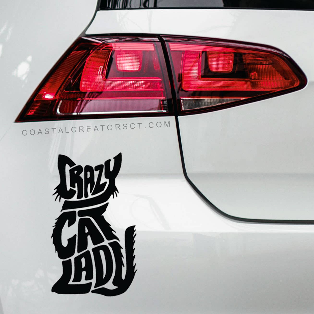 Crazy Cat Lady Vinyl Laptop/Water Bottle Sticker (Black)