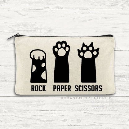 Cat Rock, Paper, Scissors Multi-Use Canvas Storage Bag